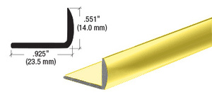 CRL Brite Gold Anodized 1/2" Aluminum Rounded Face Angle Extrusion