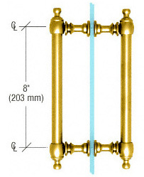CRL Unlacquered Brass 8" Colonial Style Back-to-Back Pull Handles