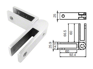 CRL Brushed Stainless Adjustable Glass-to-Glass Bracing Clamp