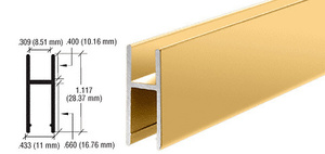 CRL Brite Gold Anodized Aluminum MC610 H-Bar
