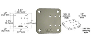 CRL Beige Gray 5" x 5" Offset Base Plate