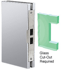 CRL Polished Stainless 6" x 10" Center "Entrance" Lock Glass Keeper