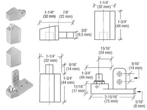 CRL Aluminum Offset Right Hand Pivot Set Flush with Frame Face