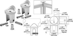 CRL Satin Anodized ACRS Corner Post Adaptor