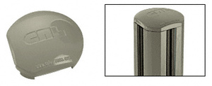CRL Beige Gray Round Post Cap for Aluminum Windscreen System 90 Degree Corner Posts