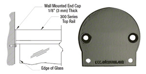 CRL Beige Gray 300 Series Wall Mount End Cap