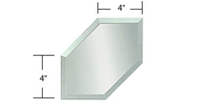 CRL Clear Mirror Glass 4" Emerald Corner Beveled on All 6 Sides