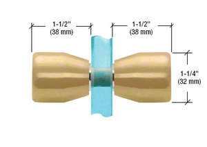 CRL Satin Brass Back-to-Back Bow-Tie Style Knobs
