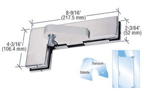 CRL Brushed Stainless Right Offset Sidelite Mounted Transom Patch Fitting