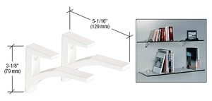 CRL White - Aluminum Shelf Bracket for 5/8" to 3/4" Glass