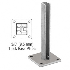 CRL Brushed Stainless Steel Surface Mount Stanchion for up to 72" Barrier End Post