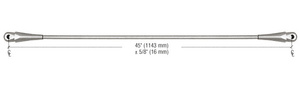 CRL 316 Brushed Stainless 45" Glass Awning System Connecting Rod for 42" Wide Panels