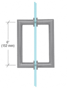 CRL Brushed Satin Chrome 6" MT Series Round Tubing Mitered Corner Back-to-Back Pull Handle