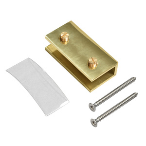 CRL Polished Brass No-Drill Clamp for 1/2" Glass