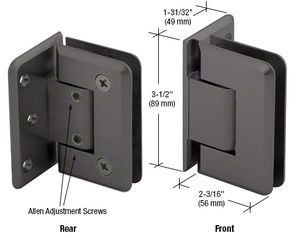 CRL Oil Rubbed Bronze Pinnacle Adjustable Wall Mount Offset Back Plate Hinge