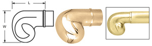 CRL Polished Brass End Scroll for 1-1/2" Tubing