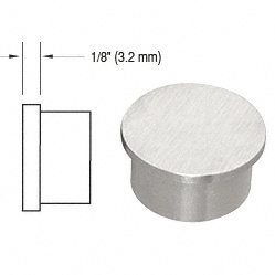 CRL Brushed Stainless Flat End Cap for 1-1/2" Outside Diameter Tubing