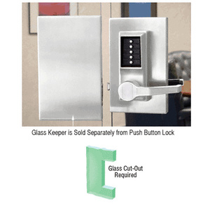 CRL Satin Anodized 6" x 10" RH Center Lock Keeper for Push Button Locks