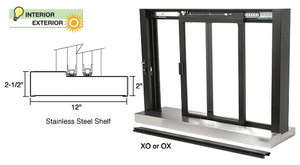 CRL Duranodic Bronze Self-Closing Deluxe Sliding Service Window with Stainless Steel Sill