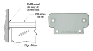 CRL Agate Gray 200 Series Wall Mount End Cap