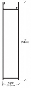 CRL-U.S. Aluminum 10" A.D.A. Bottom Door Rail for 1-5/16" Glass - 12'-2", Clear Anodized Class 1
