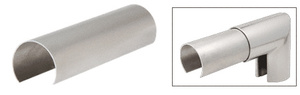 CRL Stainless Steel 3-1/2" Connector Sleeve for Cap Railing, Cap Rail Corner, and Hand Railing