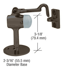 CRL Dark Bronze Floor Mounted Heavy-Duty Door Stop with Hook and Holder