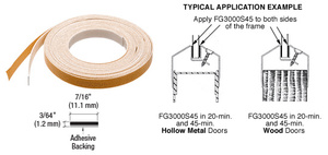 CRL 3/64" x 7/16" Fire Glazing Tape - 45 Minute