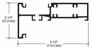 CRL-U.S. Aluminum Clear Anodized Interior Glazed Horizontal 2-1/4" x 4-1/2", Thermally Improved - 24'-2"