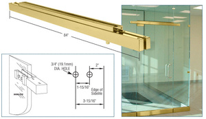 CRL Polished Brass Double Narrow Floating Header With Surface Mounted Top Pivots for 72" Wide Opening