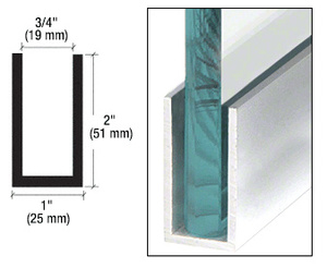 CRL Brite Anodized Wet Glaze 2" Deep U-Channel 120" Stock Length