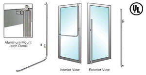 CRL-Blumcraft® Brushed Stainless Right Hand Reverse Aluminum Door Mount 'MS' Keyed Access Dummy Top Mount Handle