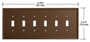 CRL Bronze 6-Gang Toggle Glass Mirror Plate