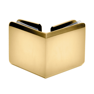 CRL Satin Brass Beveled Style 90º Glass-to-Glass Clamp