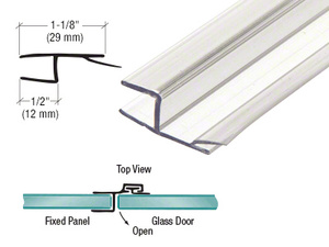 CRL Polycarbonate One Piece Strike and Door H-Jamb with Vinyl Insert 180 Degree for 3/8" Glass