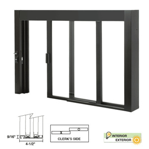 CRL Standard Size Self-Closing Deluxe Service Window Unglazed with Half-Track