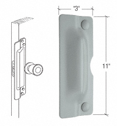 CRL 11" Gray Latch Shield for Flush Mounted Doors