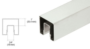 CRL Brushed Stainless 2-1/2" Square Premium Cap Rail for 1/2" or 5/8" Glass - 120" Long