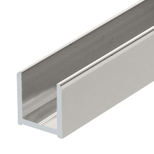 Polished Nickel 95" (2.49 m) High Profile Aluminum Glazing Channel for 1/2" Glass