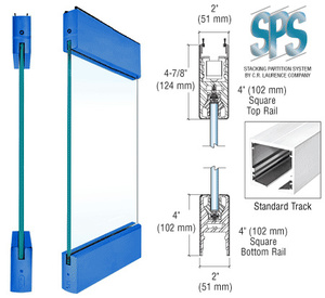 CRL Painted Type 1 Standard SPS with 4" Square Rails Top and Bottom