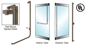 CRL-Blumcraft® Oil Rubbed Bronze Right Hand Reverse Rail Mount Keyed Access "F" Exterior Top Securing Electronic Egress Control Handle