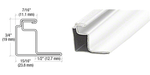  CRL White 1/2" Roll Formed Aluminum Standoff Screen Frame - 144"