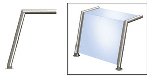 CRL Polished Stainless Elegant 151 Series 1-1/2" Tubing Glass On Top and Front Only Sneeze Guard