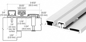 CRL Satin Anodized 83" Roton 157HD Series Heavy-Duty Full Surface Frame Face Continuous Hinge