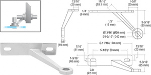 CRL Left Hand Polished Stainless Regular Duty Spider Fitting Single Arm Wall Mount Frame