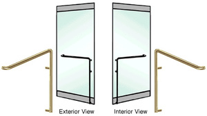 CRL-Blumcraft® Satin Brass Left Hand Reverse Rail Mount 'C' Exterior Dummy Handle