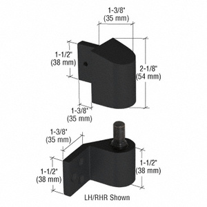 CRL Black 3/4" Offset Left Hand Intermediate Pivot Sets