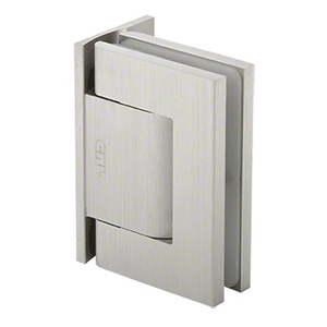 CRL Brushed Satin Nickel Vernon Oil Dynamic Offset Back Plate Wall-to-Glass Hinge - Hold Open