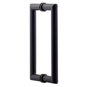 Matte Black 8" Mitered Style Back to Back Handles with Washers