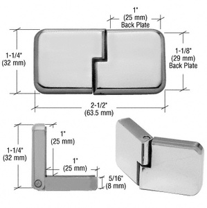 CRL Brushed Nickel UV Bond Classic Series Glass Door Hinge